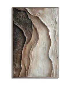 Canyon-Neutral Abstract Canvas Painting | Textured Canyon Wall Art