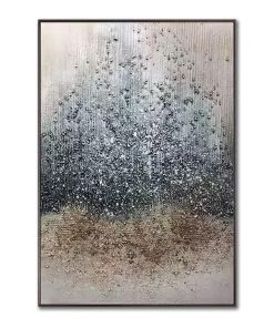 Modern Raining Textured Abstract Painting for Contemporary Home Decor