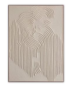 Minimalist White Relief Painting-Wabi Sabi Textured Abstract Wall Art for Modern Decor