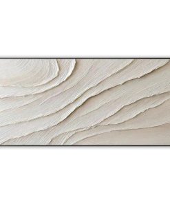 Serene Sand Waves-Minimalist Textured Abstract Canvas Painting for neutral modern decor