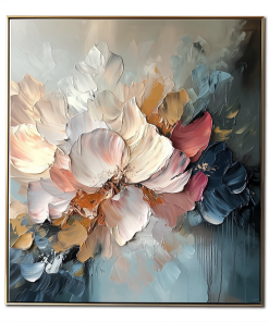 Ethereal Blossom-Hand-Painted Abstract Floral Oil Painting for Modern Decor