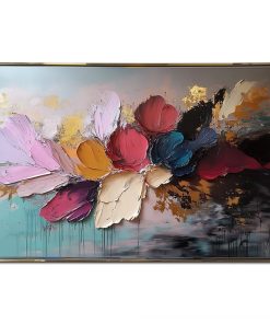 Floral Rhapsody-Original Textured Floral Abstract Oil Painting for Modern Home Decor