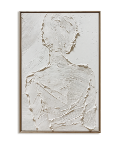 Silent Form –Plaster Art Texture Painting Minimalist Textured Female Silhouette Wall Art
